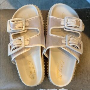 Circus by Sam Edelman Beige Double Buckle Sandals